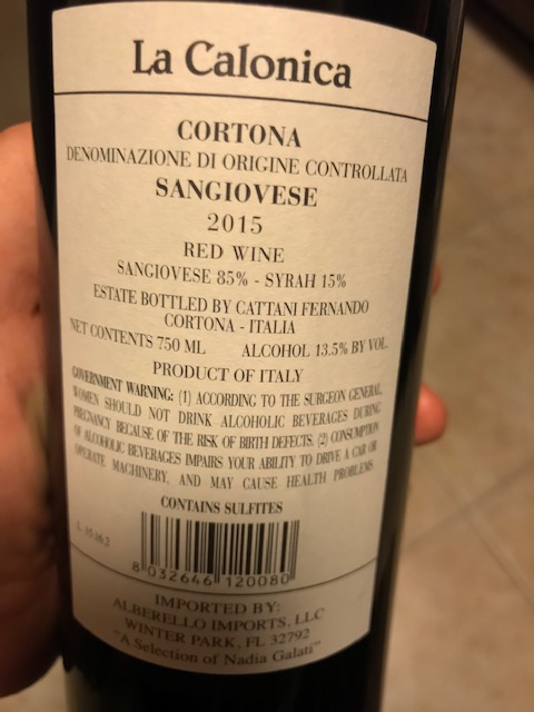 La Calonica Calcinaio Rear